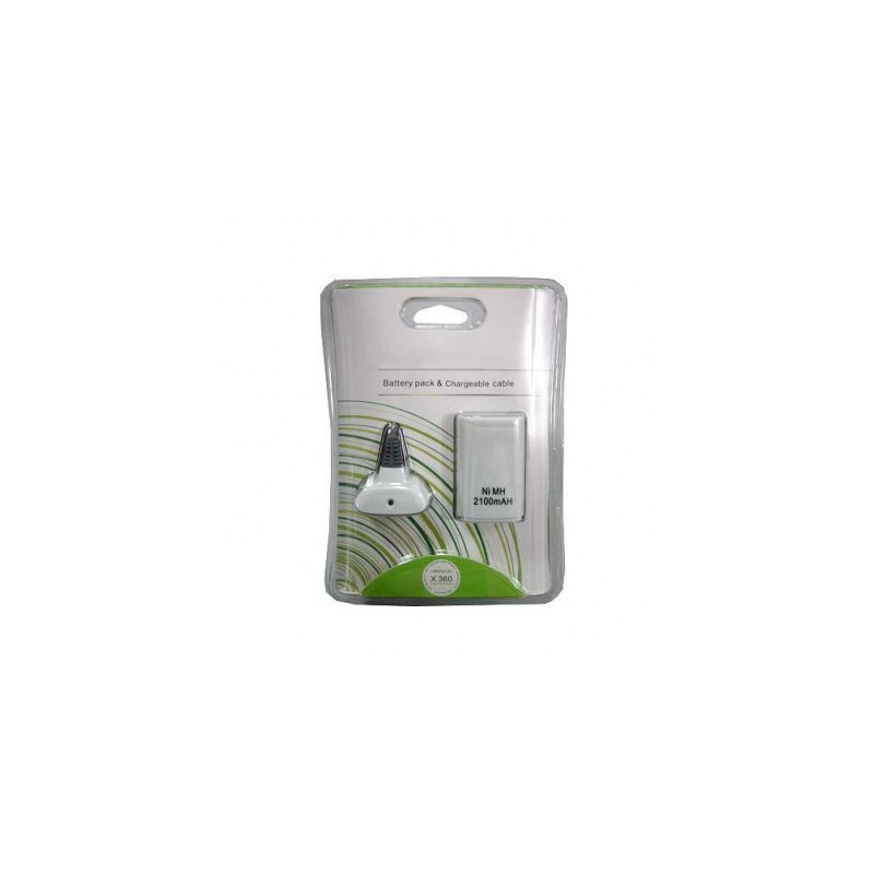 XBOX 360 carga y juega + bateria 3600 mah Blanco