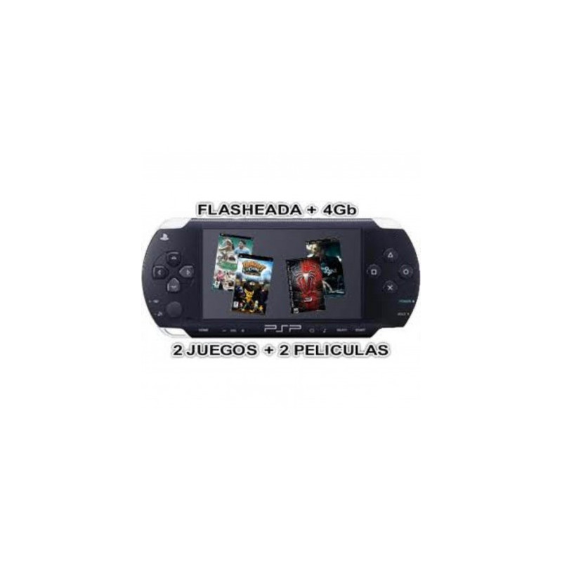 PSP SLIM FLASHEADA + 4GB + 2 JUEGOS + 2 PELIS (COMP PANDORA)