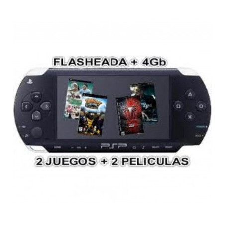 PSP SLIM FLASHEADA + 4GB + 2 JUEGOS + 2 PELIS (COMP PANDORA)