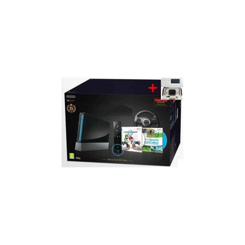 WII NEGRA EDICION ESPECIAL MARIO KART+FLATMII FUSION