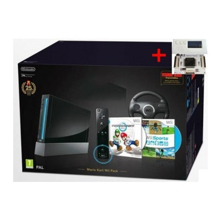 WII NEGRA EDICION ESPECIAL MARIO KART+FLATMII FUSION