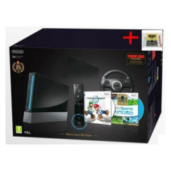 WII NEGRA EDICION ESPECIAL MARIO KART+WODE