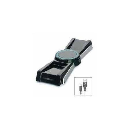 Cargador doble por induccion + 2 baterias Xbox 360 negro