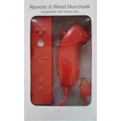 Conjunto Wiimote + Nunchuck compatibles rojos