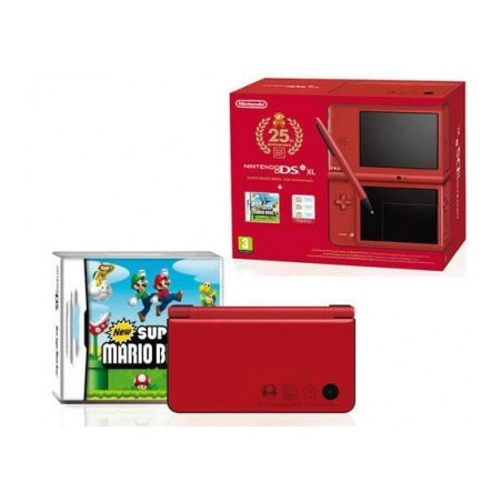 DSi XL Roja edición especial 25 aniversario + New Super Mari