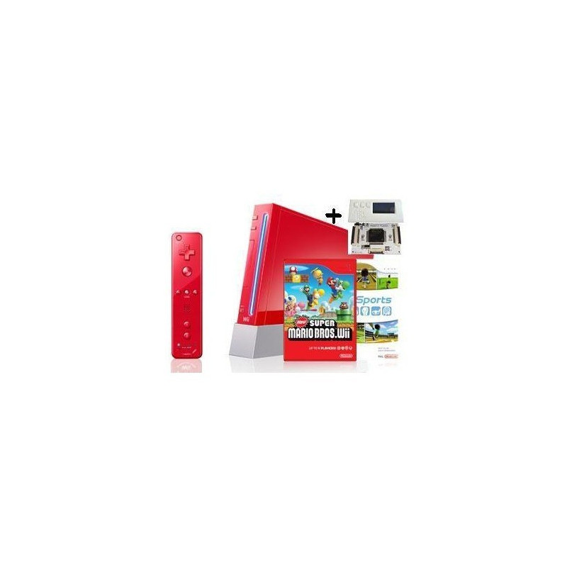 WII ROJA EDICION ESPECIAL SUPER MARIO+FLATMII FUSION